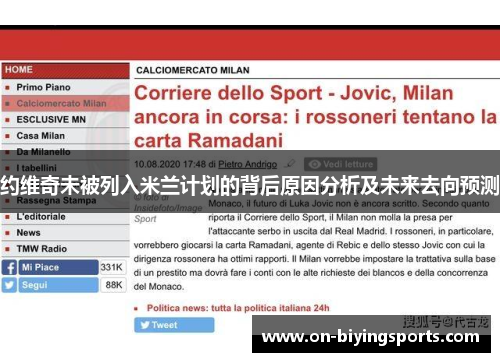 约维奇未被列入米兰计划的背后原因分析及未来去向预测